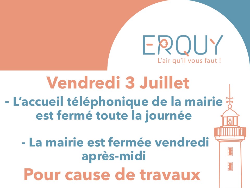Fermeture mairie le 3 juillet